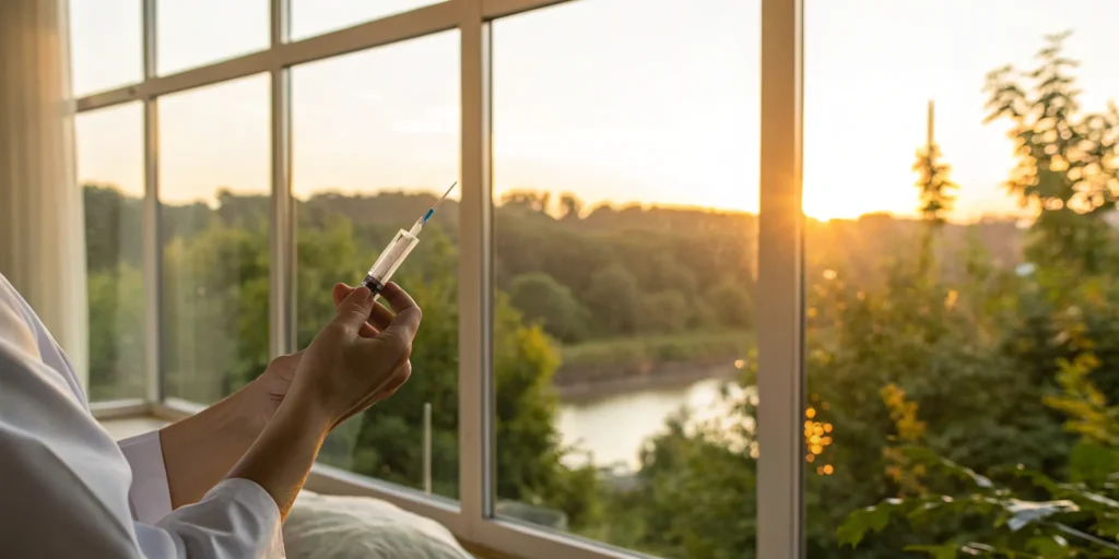 Regenerative injection therapy syringe.