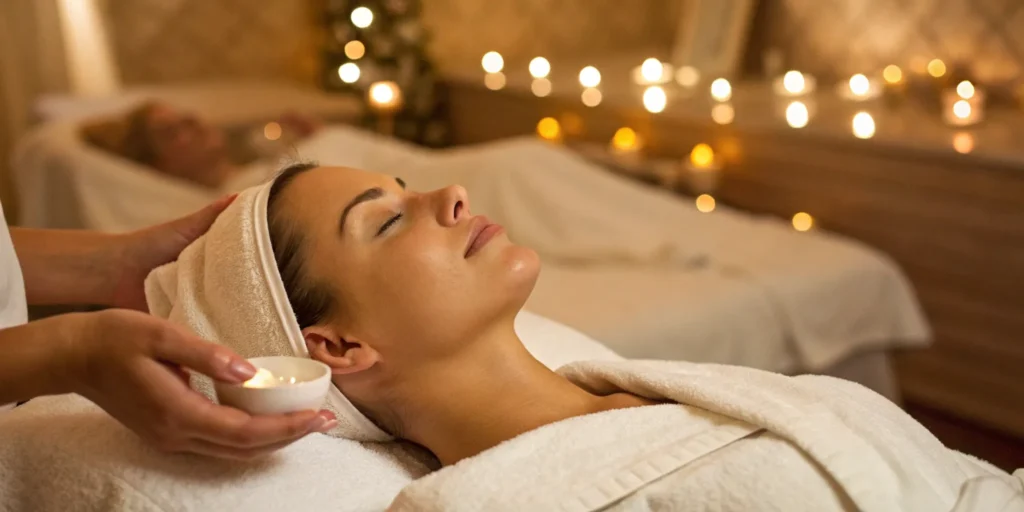Stem cell facial treatment for skin rejuvenation.