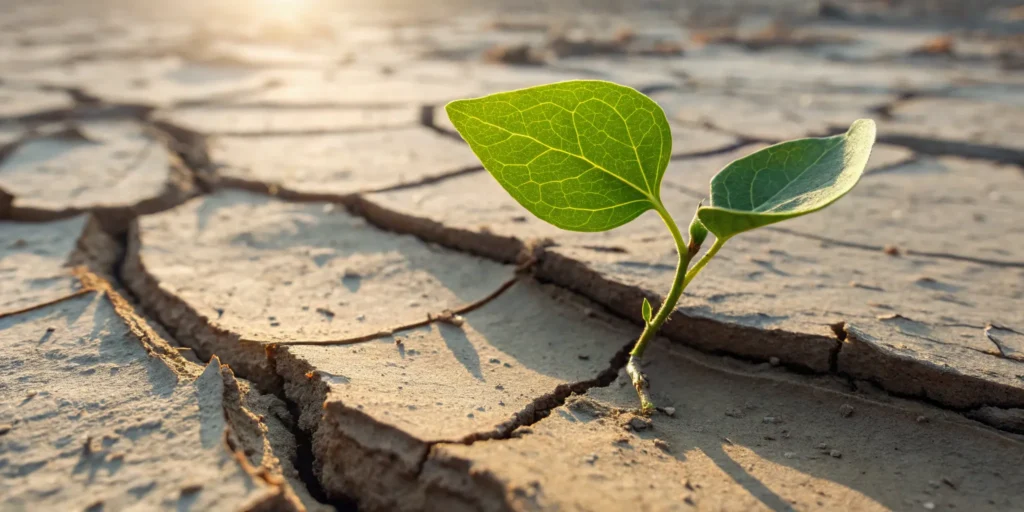 Stem cells regenerate tissue, like a seedling pushing through dry earth.